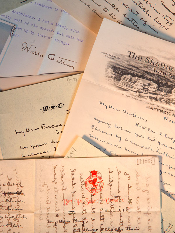 Letters handwritten and typed by Willa Cather